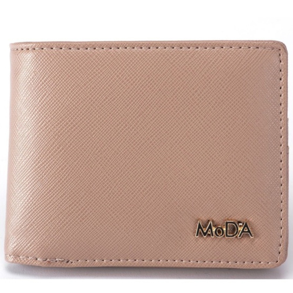 Classic MoDA Cream Faux Leather Bi-Fold Wallet